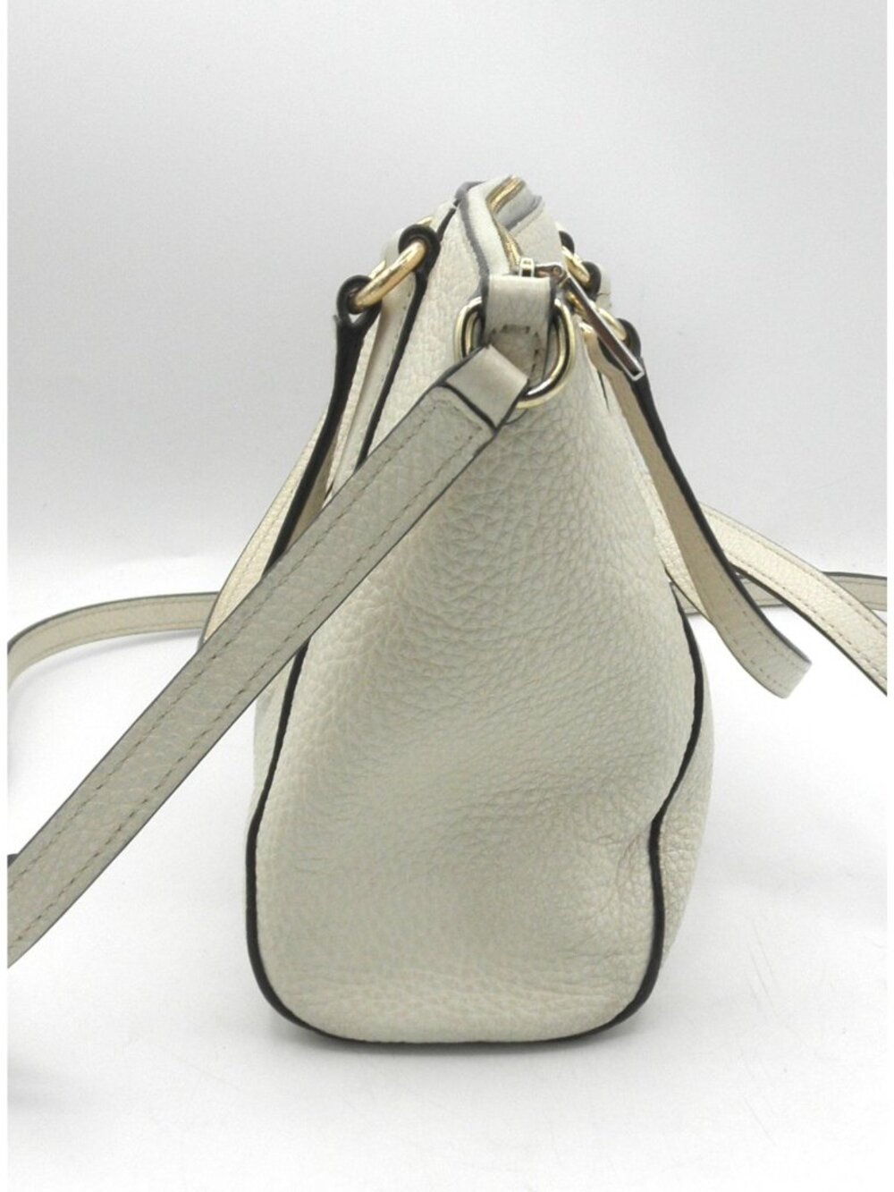 COACH Kelsey Satchel Bag Chalk Pebbled Leather Double Handle Adjustable Strap - Picture 3 of 16